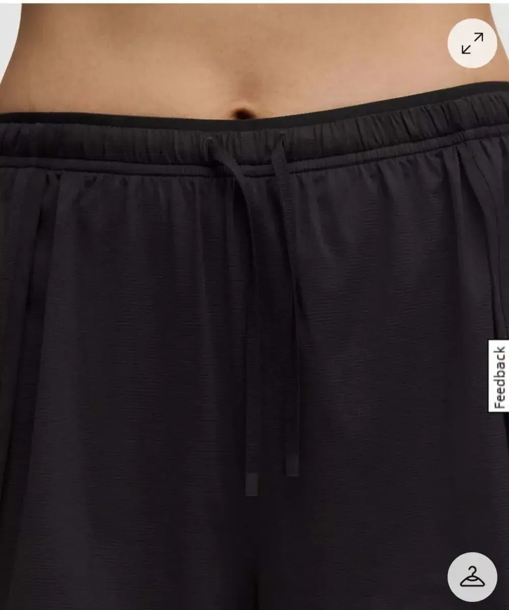 Lululemon 2-in-1 Running High-Rise Short Black sz LARGE